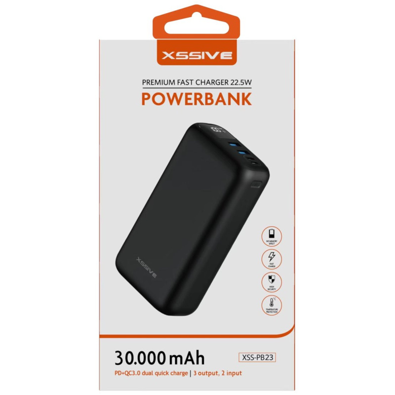 Xssive- Powerbank Fast Charge 30.000mah Zwart - Afbeelding 2